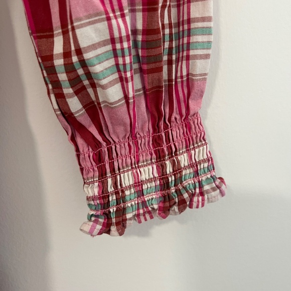 J Crew Plaid Mini Ruffle Dress Long Sleeve Sweet Briar Marine Size 2 - Picture 5 of 8